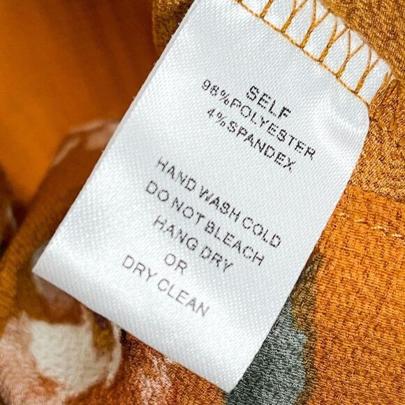 2/$30 Soprano Orange Cold Shoulder Floral Print Boho Tunic Mini Dress Small - Picture 10 of 11